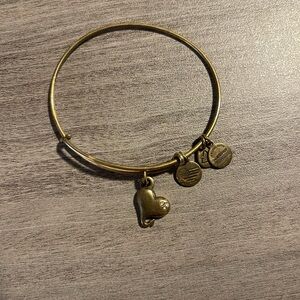 Alex and Ani Brass Heart Charm Bracelet